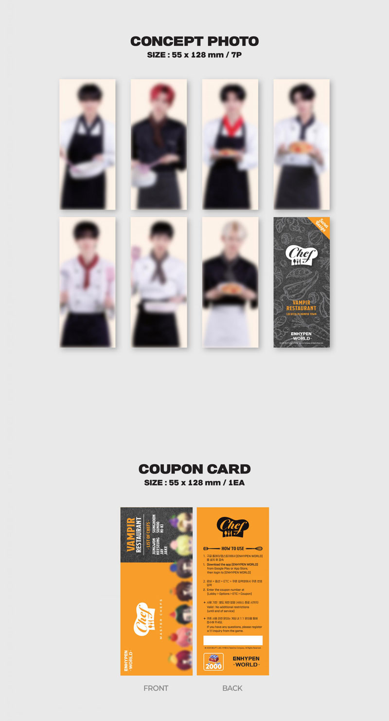 ENHYPEN WORLD COUPON CARD COLLECTION (CHEF BASIC ver.) - Image 4